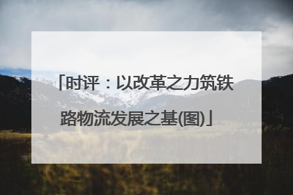 时评：以改革之力筑铁路物流发展之基(图)